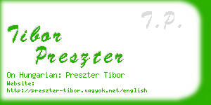 tibor preszter business card